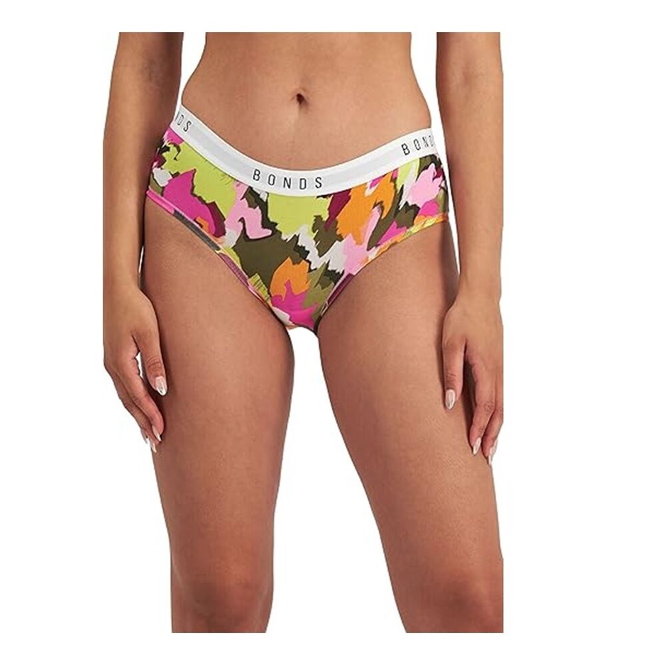 3 x BONDS Women's Underwear Originals Boyleg Brief, Size 10, Glamoflage. B