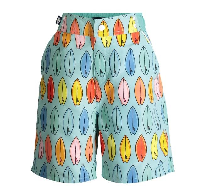 ANDY&EVAN Kids' UPF50+ Swim Trunks, Size 5, Light/Pastel Green.  Buyers Not