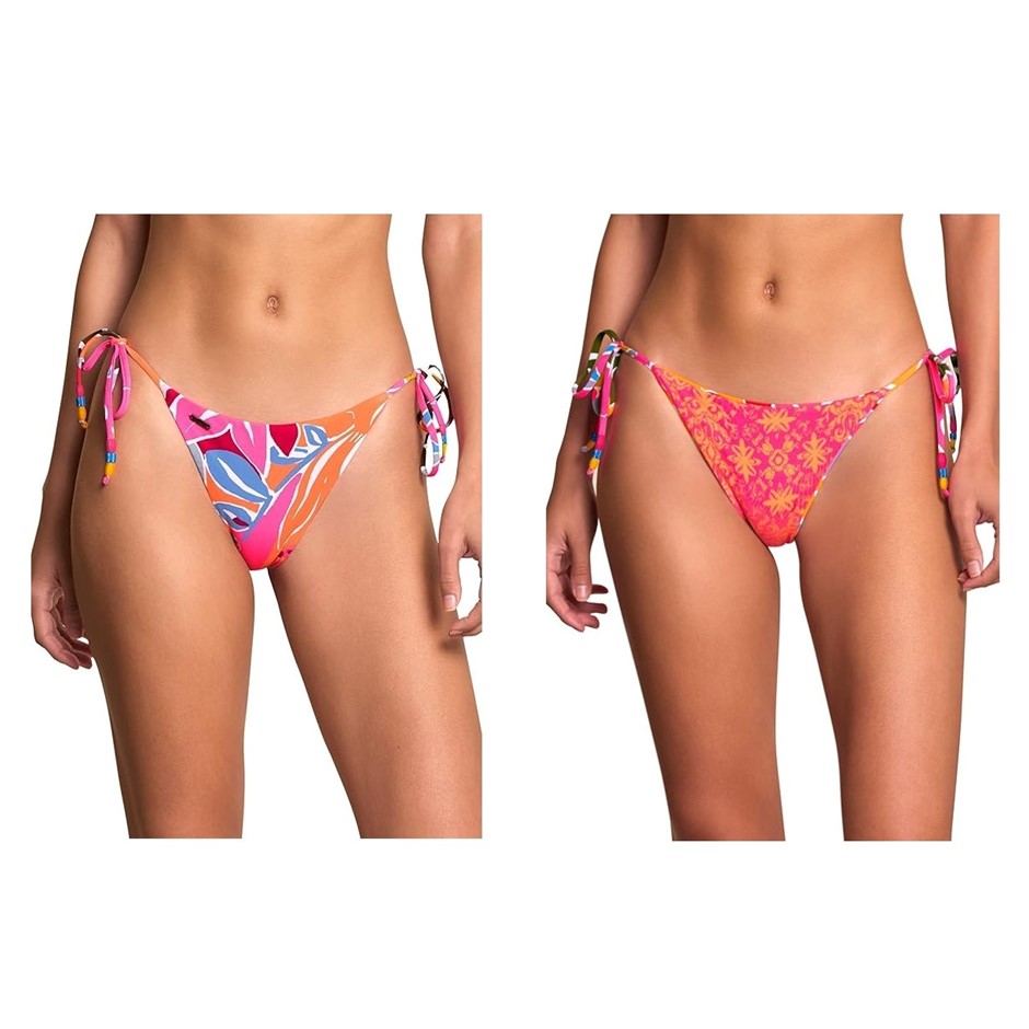 MAAJI Women's Jungle Rain Sunny Tie Side Reversible Bikini Bottom Size M, O