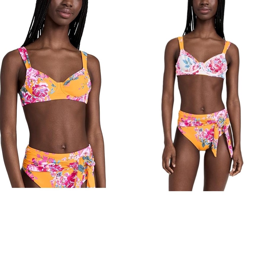 MAAJI Women's Bouquet Bailey Underwire Reversible Bikini Top, Size 2XL, Dar