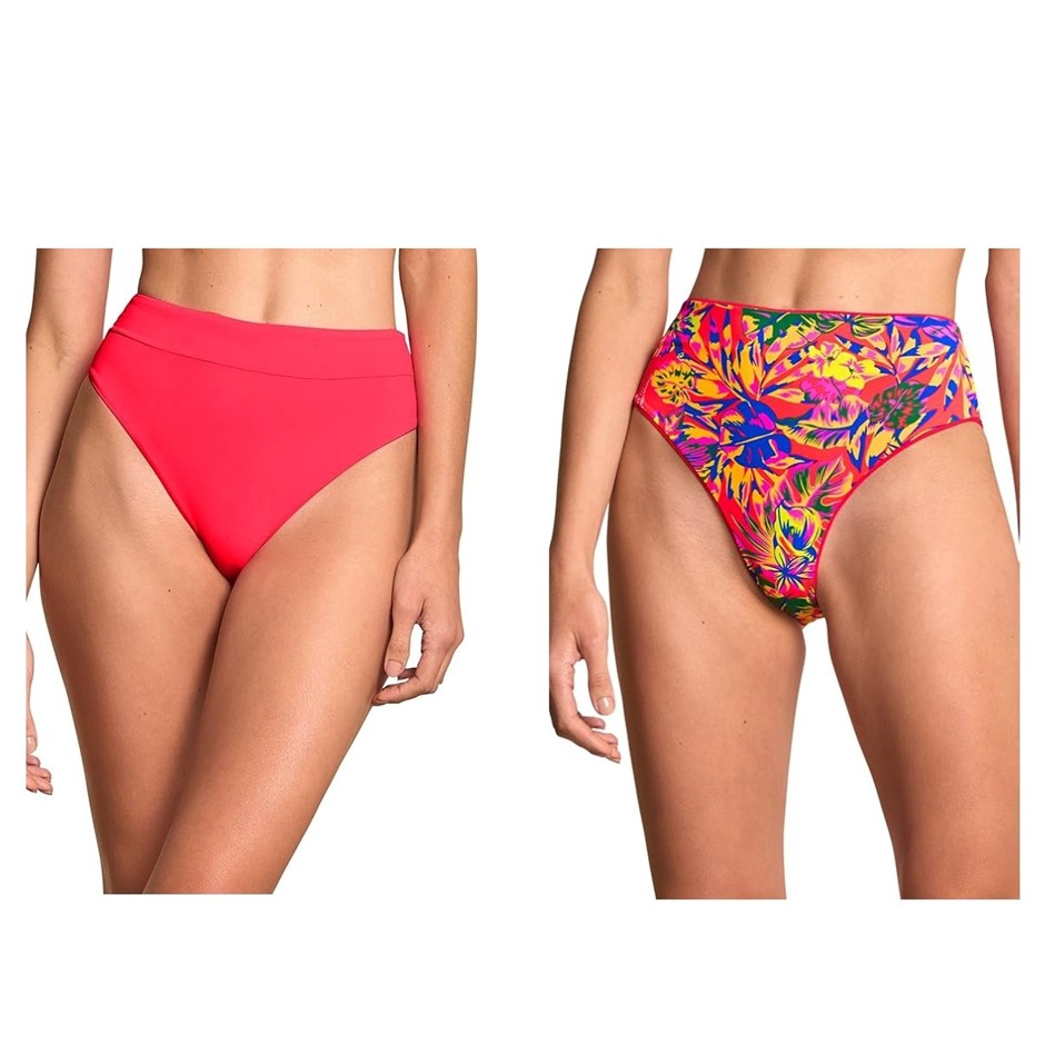 MAAJI Women's High Rise/High Leg Signature Cut Reversible Bikini Bottoms, S