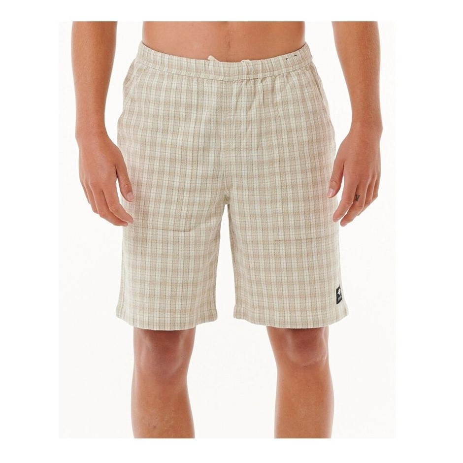 RIP CURL Men's Classic Surf 20" Check Walk Shorts, Size XS, Bone. RRP: $79.