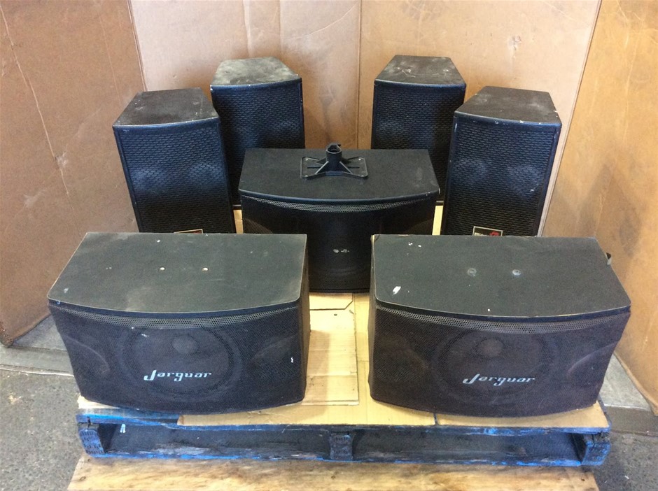 Mixed PA Speakers Goldsangpro 2002/108a And Tsunami Jorguar (Lot of 7)