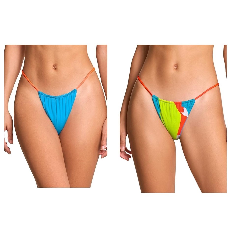 MAAJI Women's Ocean Blue Khloe Single Strap Reversible Bikini Bottom, Size