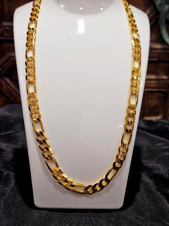 18k Italy Stamped Yellow Gold Filled Figaro Chain-Quality Guarantee-50cm