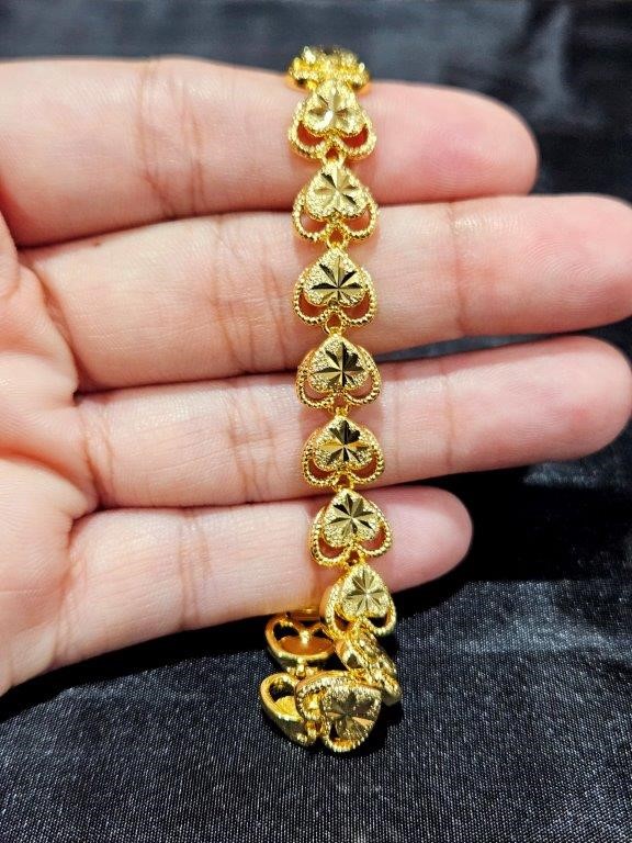 22k Italy Stamped Yellow Gold Filled Bracelet-Quality Guarantee-17.5cm