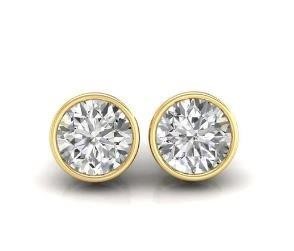 18KGF/Italy Stamped Yellow Gold Filled Earring & Simulated Diamonds