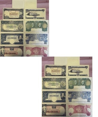 AU PreDecimal Bank Note Set Limited Edition Rare Gold Plated x 2