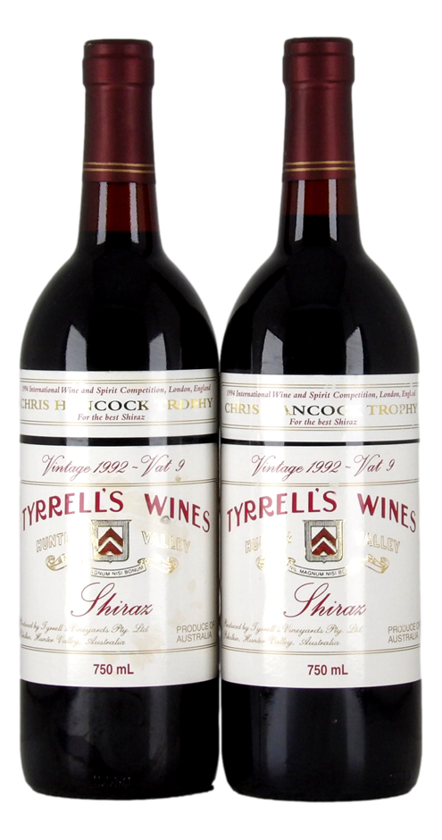 Tyrrell's Wines Vat 9 Shiraz 1992 (2x 750mL) Hunter Valley