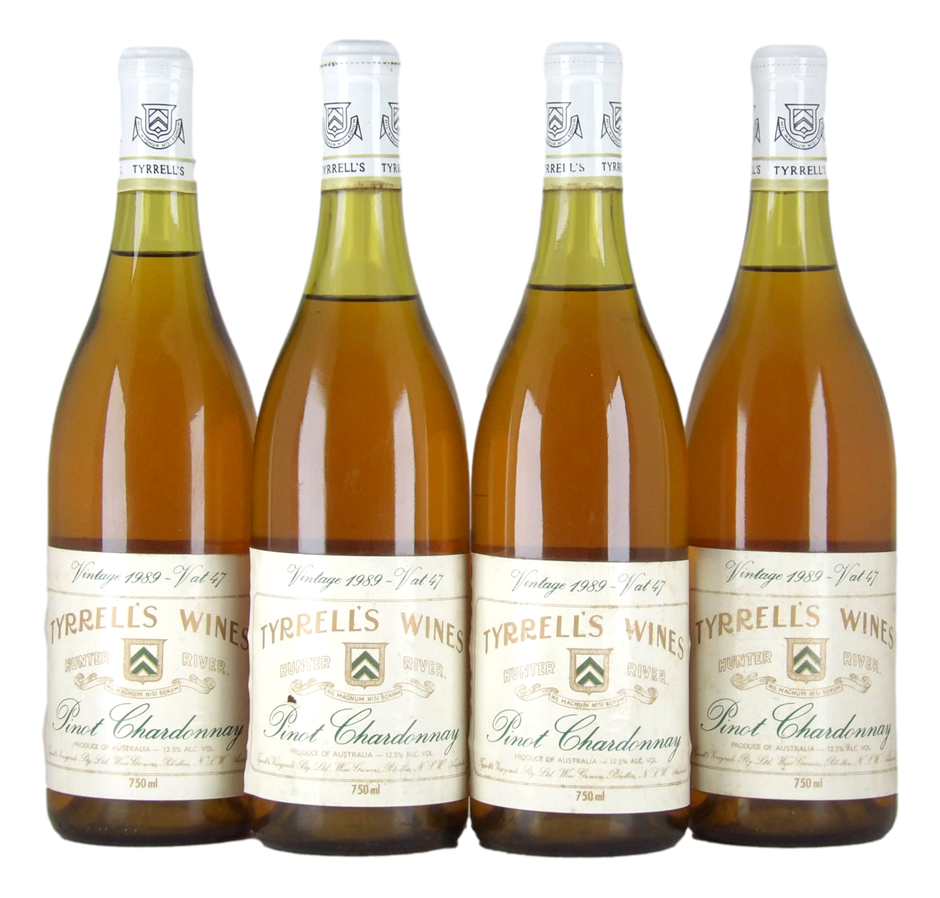 Tyrrell's Wines Vat 47 Pinot Chardonnay 1989 (4x 750mL) Hunter Valley