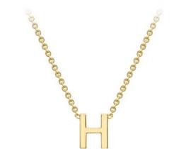 #1 9K YELLOW GOLD INITIAL 'H' NECKLACE 38+5cm