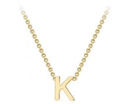 #1 9K YELLOW GOLD INITIAL 'K' NECKLACE 38+5cm