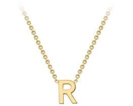 #1 9K YELLOW GOLD INITIAL 'R' NECKLACE 38+5cm