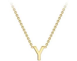 #1 9K YELLOW GOLD INITIAL 'Y' NECKLACE 38+5cm