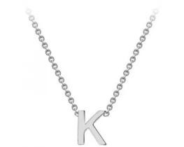 #1 9K WHITE GOLD INITIAL 'K' NECKLACE 38+5cm