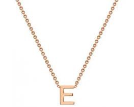 #1A 9K ROSE GOLD INITIAL 'E' NECKLACE 38+5cm