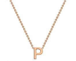#1A 9K ROSE GOLD INITIAL 'Q' NECKLACE 38+5cm