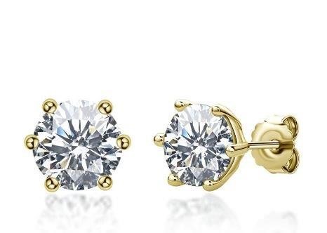 2.0ctw 18KGold Filled/Italy Earring -(Stamped 18K/Italy)-Warranty Quality