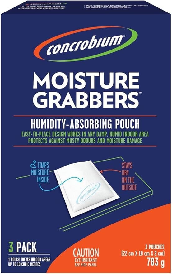 5 x CONCROBIUM Moisture Grabbers Humidity Absorbing Pouches Protects Agains