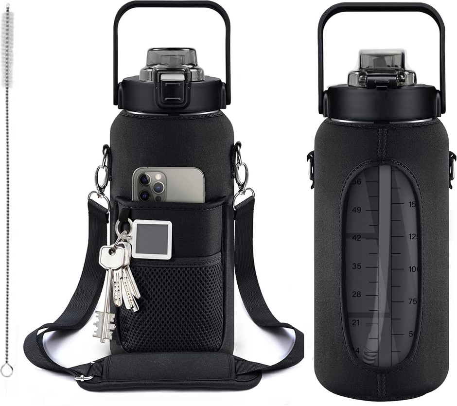 2 x Assorted Water Bottles, Comprising: 1 x FUTAIPHY Half Gallon Bottle Wit