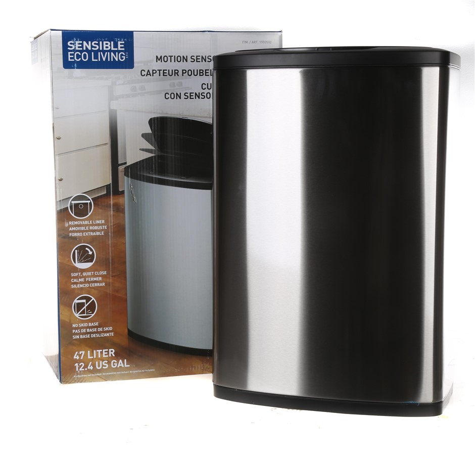 SENSIBLE ECO LIVING 47L Motion Sensor Bin, Deodorizer Holder. N.B: Has Been