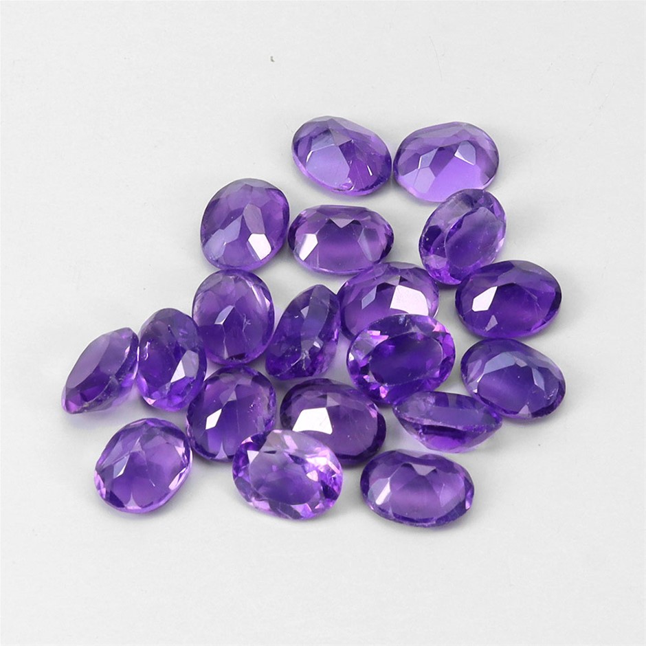 5.55ct Oval Facet Cut Amethyst Gemstones - 18Pcs