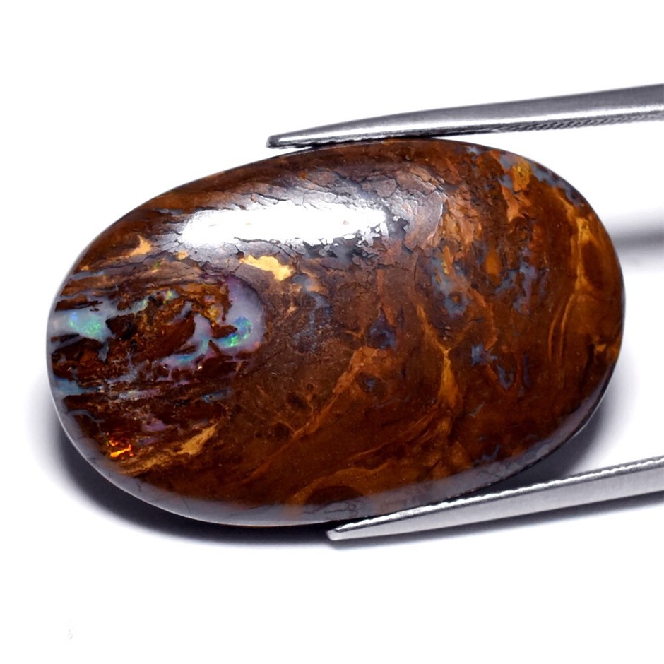 27.65ct Oval Cabochon Winton Matrix Boulder Opal Gemstone - 1Pc