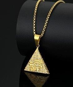 Triple Yellow Gold plated Pendant with Free Chain
