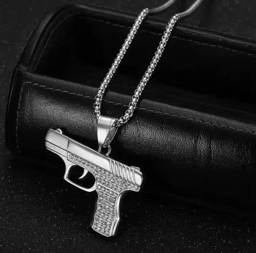 Triple white Gold plated Pendant with Free Chain