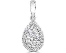 9K WHITE GOLD 0.25CT HI I1 DIAMOND PENDANT