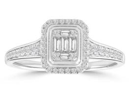 9K WHITE GOLD 0.33CT HI I1 DIAMOND RING