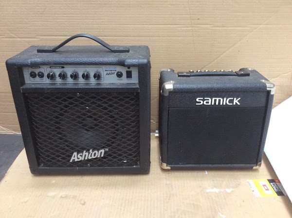 Ashton BA115 Bass Amplifier&Samick LG3 Electric Guitar Amplifier (Lot of 2)