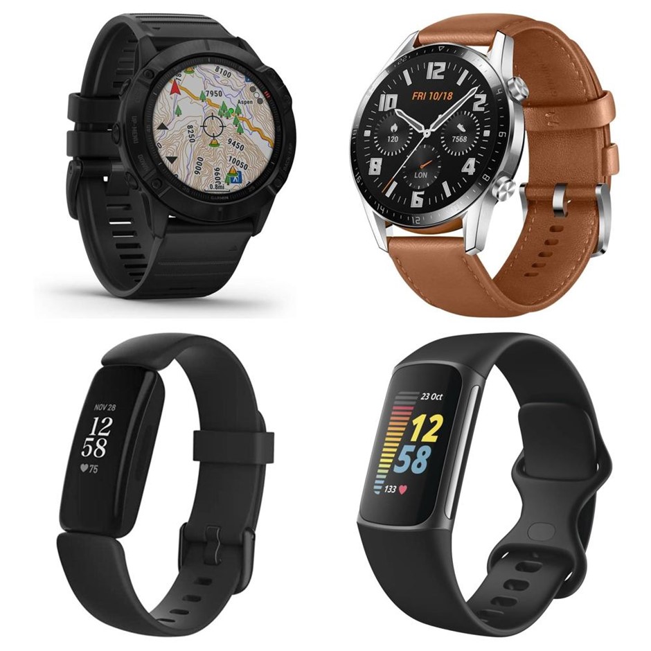 4 x Assorted Smartwatches: 1 x Garmin Fenix 6X  GPS Smartwatch (Black). 1 x