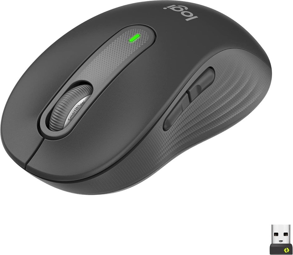 LOGITECH Signature M650 Wireless Mouse, Graphite. NB: Used, Missing USB Don