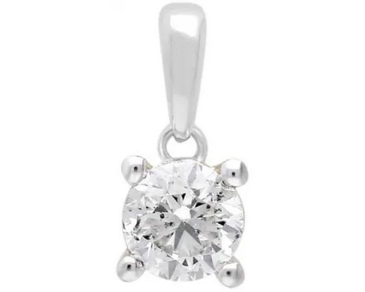 9K WHITE GOLD 0.25ct HI I1 DIAMOND CLAW PENDANT