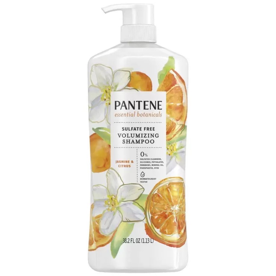 2 x PANTENE Volumizing Shampoo, 1.13L, Incl: Jasmine Citrus & Moroccan Rose