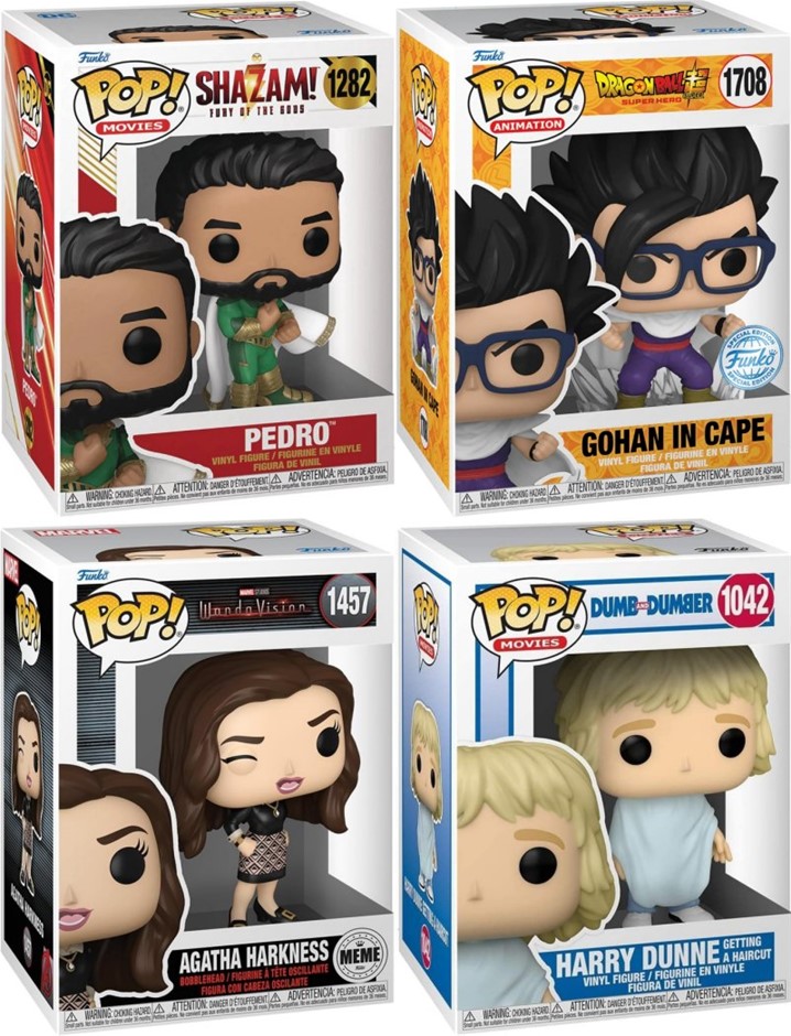 Funko Pop! Vinyl Figures: Gohan (Cape), Agatha Harkness, Harry (Haircut) &