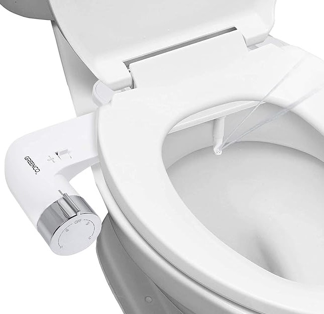 GREENCO Slim Bidet Attachment Hot, Warm and Cold Water Bidet Sprayer Toilet