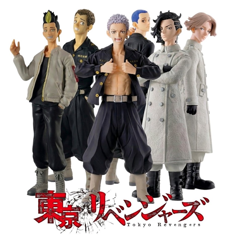 6 x TOKYO REVENGERS Bandai Action Figures: Takashi Mitsuya (Ver.A), Shuji H