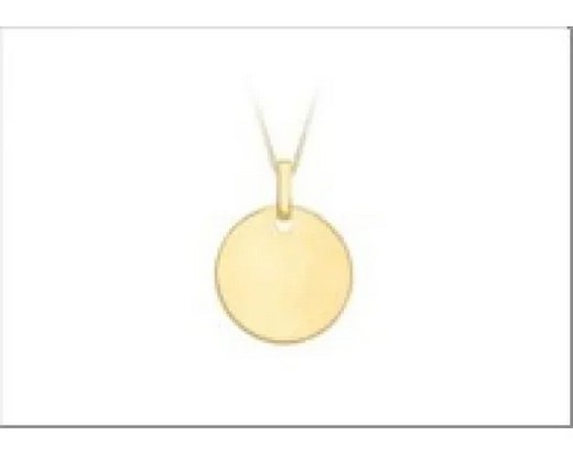9K Yellow Gold SMALL ROUND DISC PENDANT