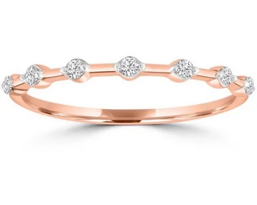 9K ROSE GOLD 0.10CT HI I1 DIAMOND RING