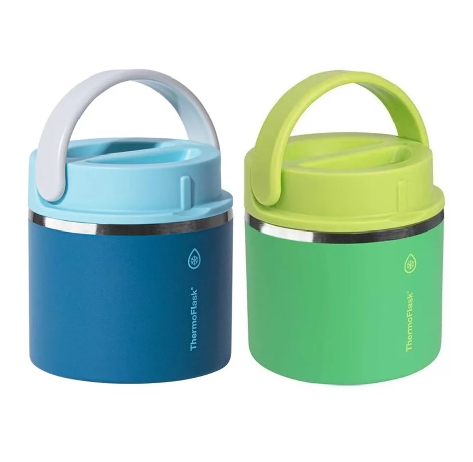 THERMOFLASK Insulated Food Jar 2-Piece, 590ml, Green & Navy.