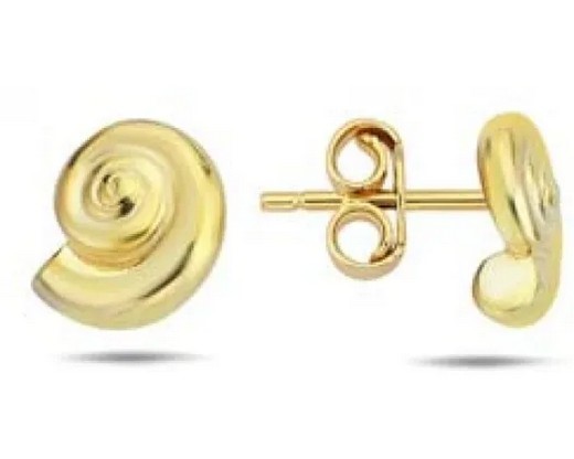 9K Yellow Gold SHELL STUD EARRINGS