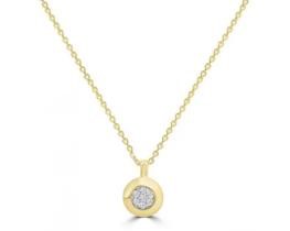 9K YELLOW GOLD 0.03ct HI SI DIAMOND RND NECKLACE 40-45cm