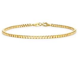 9K Yellow GOLD HLW BOX BRACELET 19cm