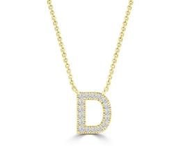 9K YELLOW GOLD 'D' 0.09 HI I1 DIAMOND NECKLACE 40+5cm