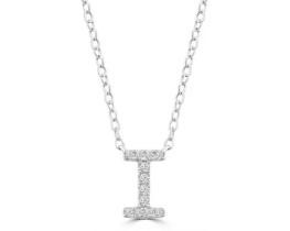 9K WHITE GOLD 'I' 0.06 HI I1 DIAMOND NECKLACE 40+5cm