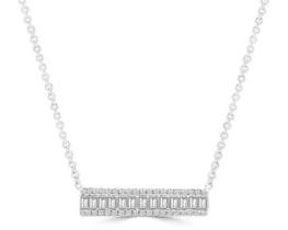 9K WHITE GOLD 0.18ct HI I1 DIAMOND NECKLACE 45cm