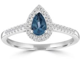 9K WH GLD 0.15CT HI I1 DIAMOND BRACELETUE TOPAZ RI148.