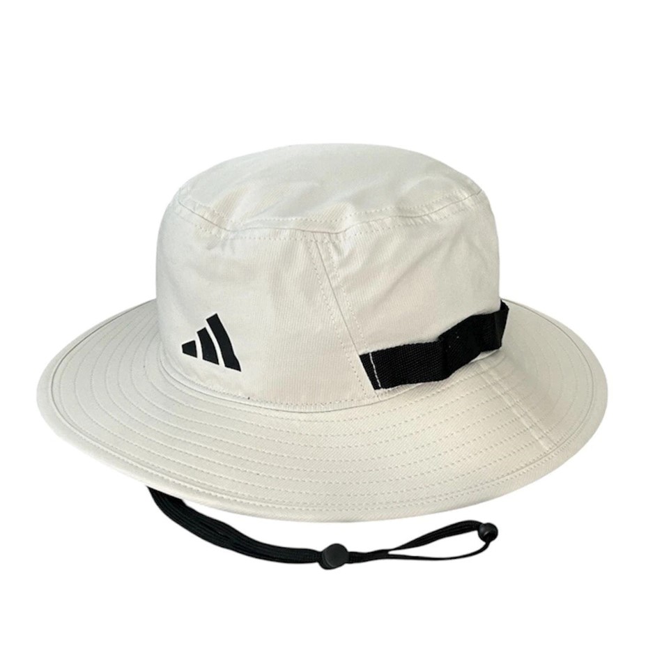 ADIDAS Victory Drawstring Bucket Hat, UPF 50, Cream.